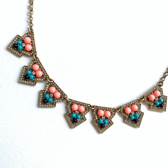 J Crew Statement necklace with neon embedded bead - Picture 3 of 8